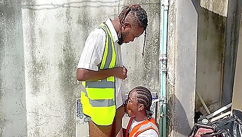 Shew= girl shows her black dick